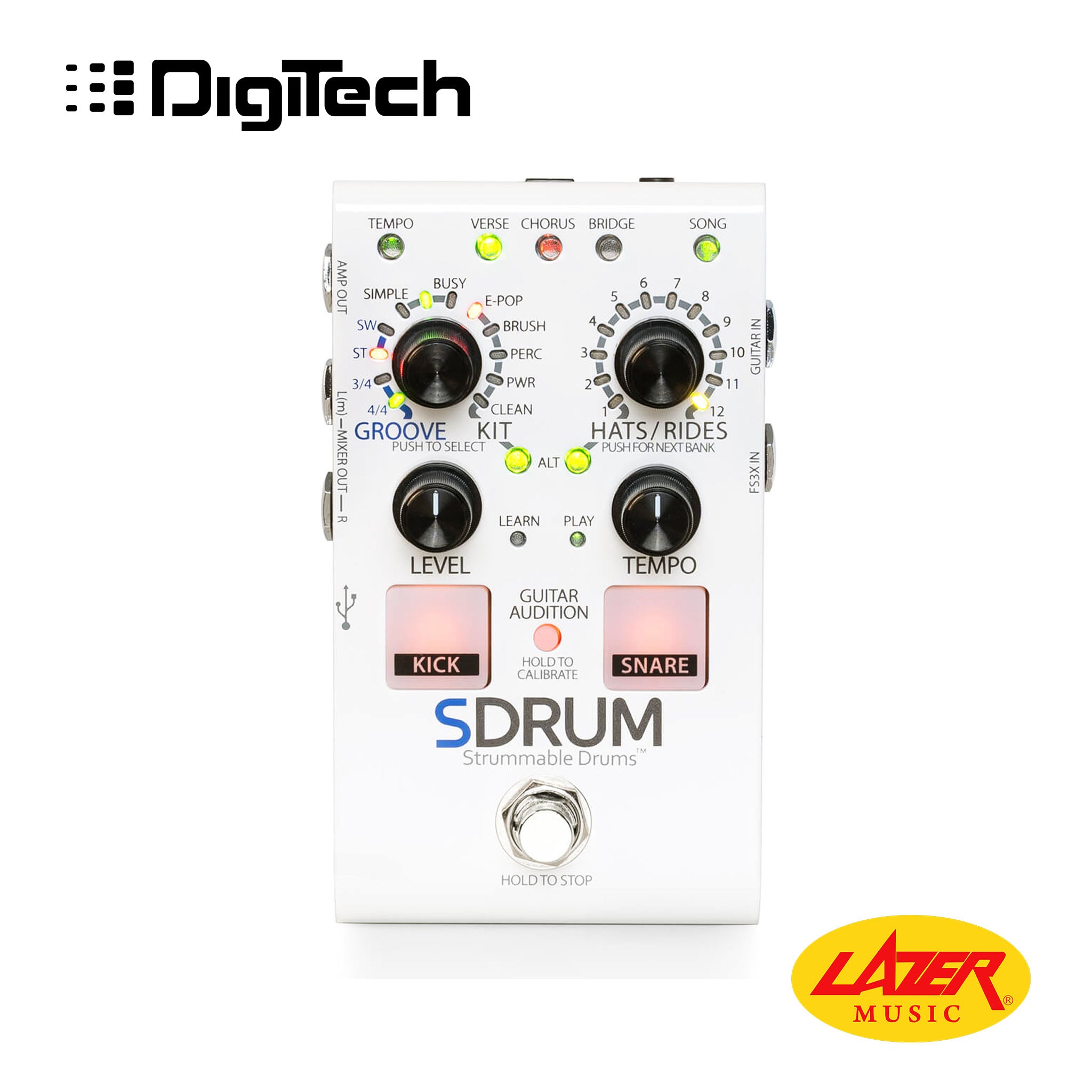 DigiTech SDRUM Beathscratch Technology Strummable Drums Effects Pedal