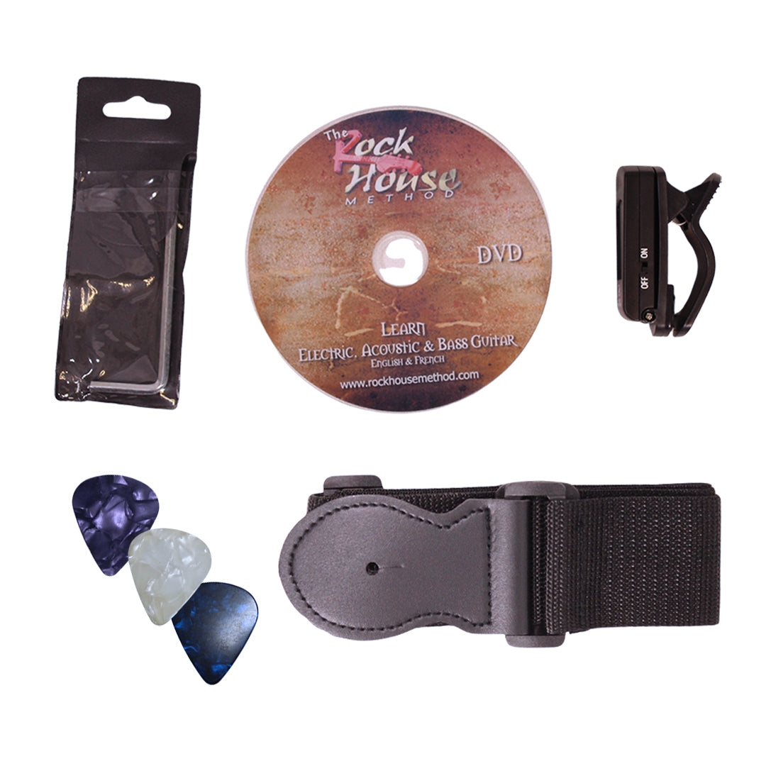 Jay Turser Acoustic Guitar Package w/ Tuner, Strap, Picks and Bag [JJ45-PAK]