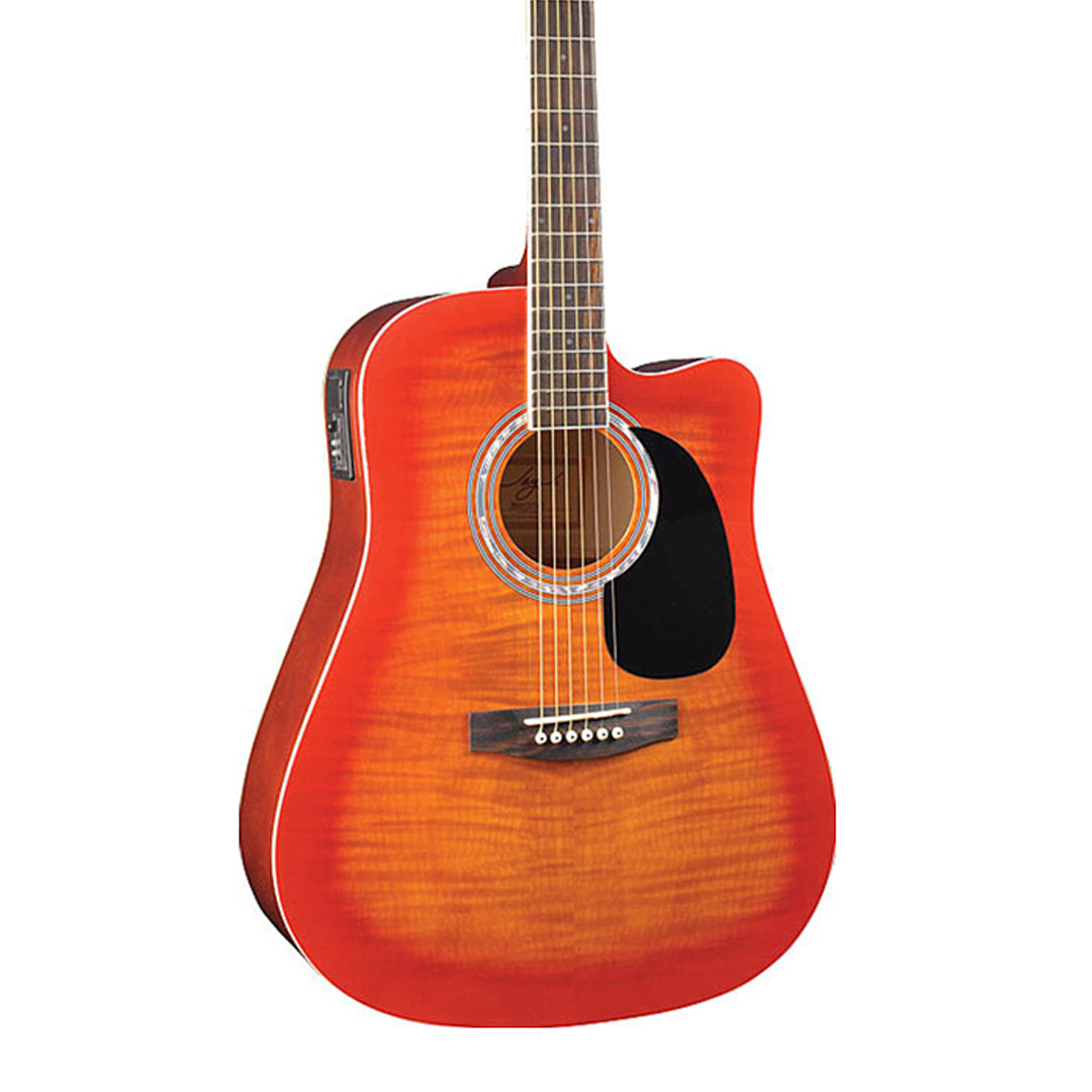 Jay Turser JJ45FCET Flame Top Acoustic Guitar