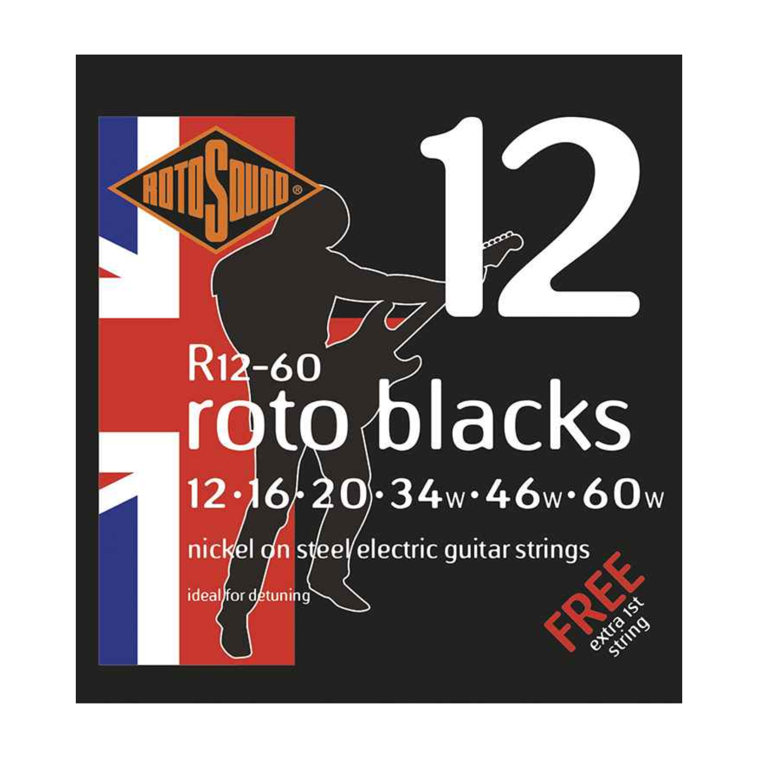 Rotosound Roto Blacks & Silvers Custom Nickel Electric Guitar Strings