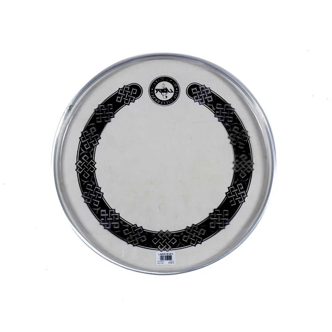 Lazer Music 14" Single Ply 0.2mm Endless Knot Design Clear Drumhead