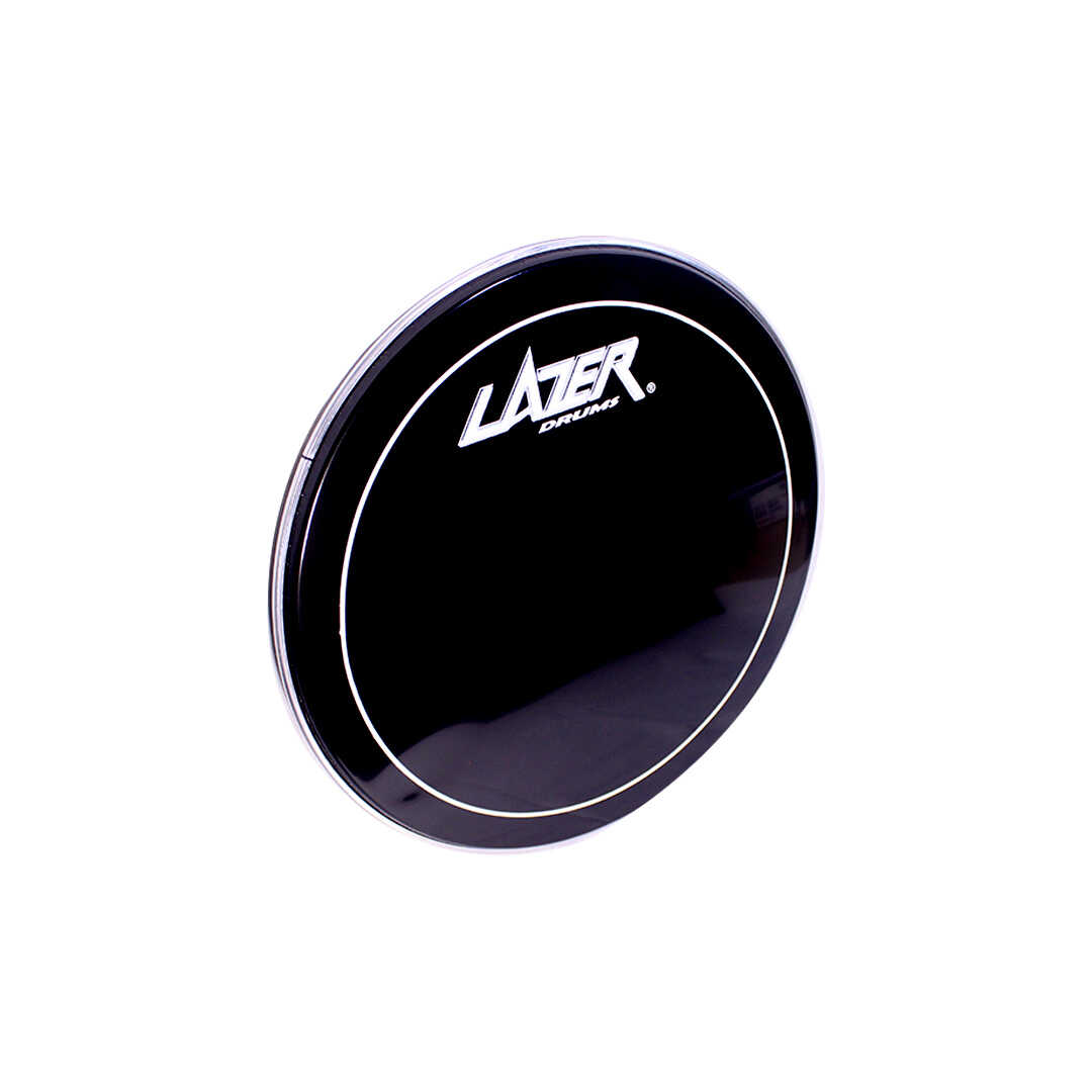 Lazer PE-077-24 Black With White Muffler Rim 24-Inch Drum Head (PE-077-24)
