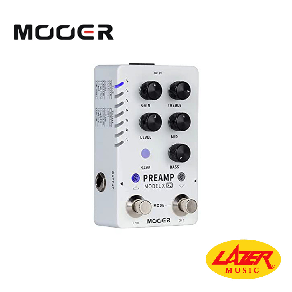 Mooer Preamp Model X2 Digital Preamp Pedal Lazer Music