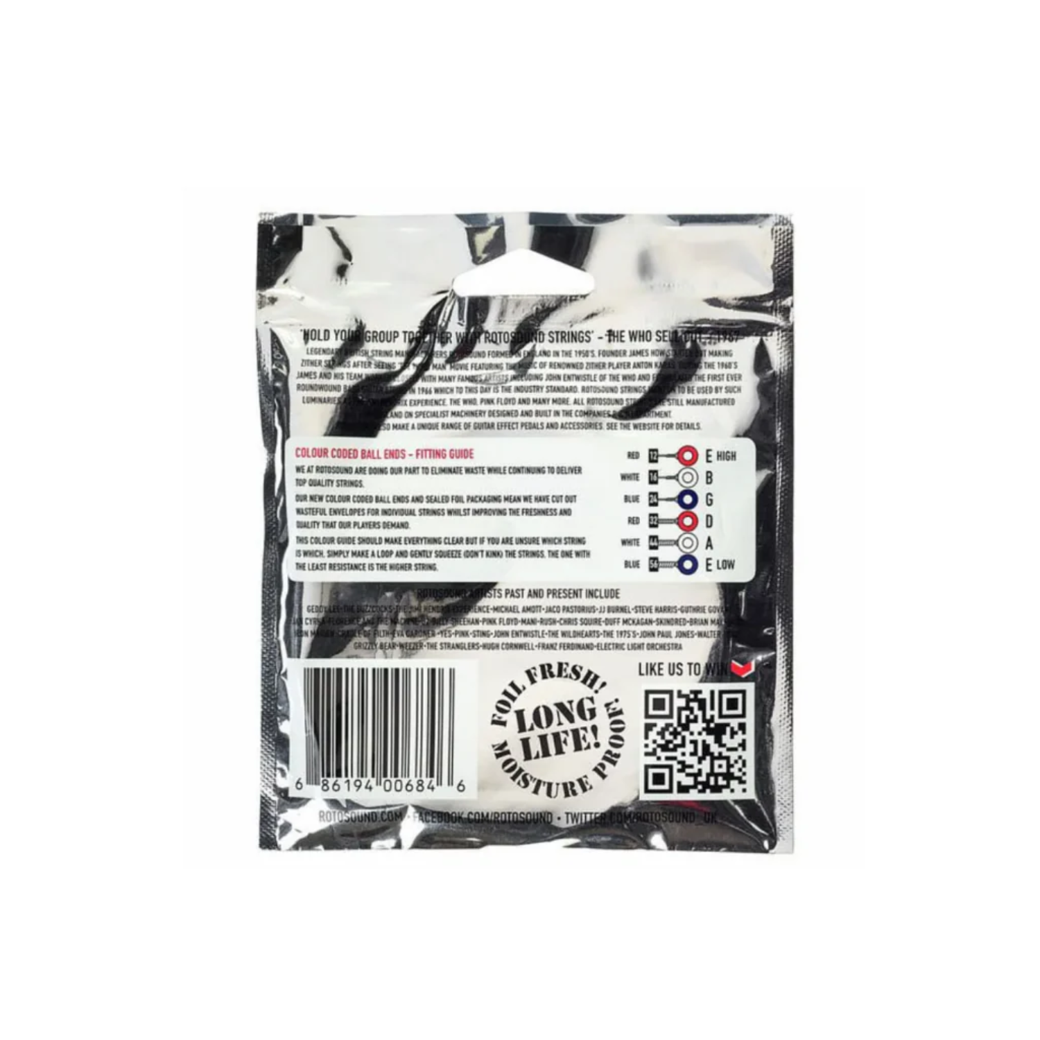 Rotosound Roto Blacks & Silvers Custom Nickel Electric Guitar Strings