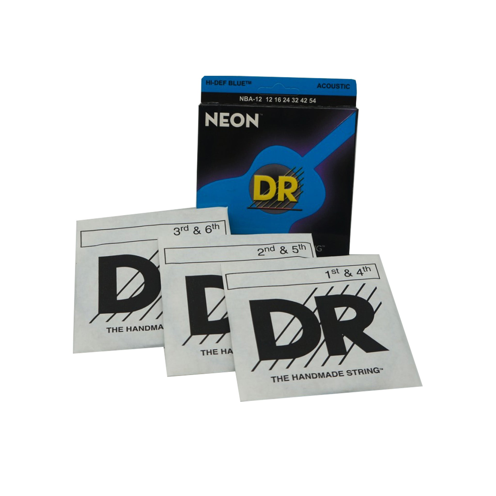 DR NBA-1253 Neon Blue Acoustic String Medium Gauge 12-54