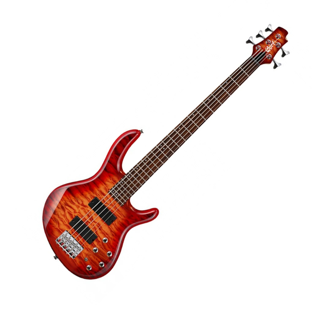 Cort Action DLX V Plus Double Cutaway Active 5 String Bass Guitar