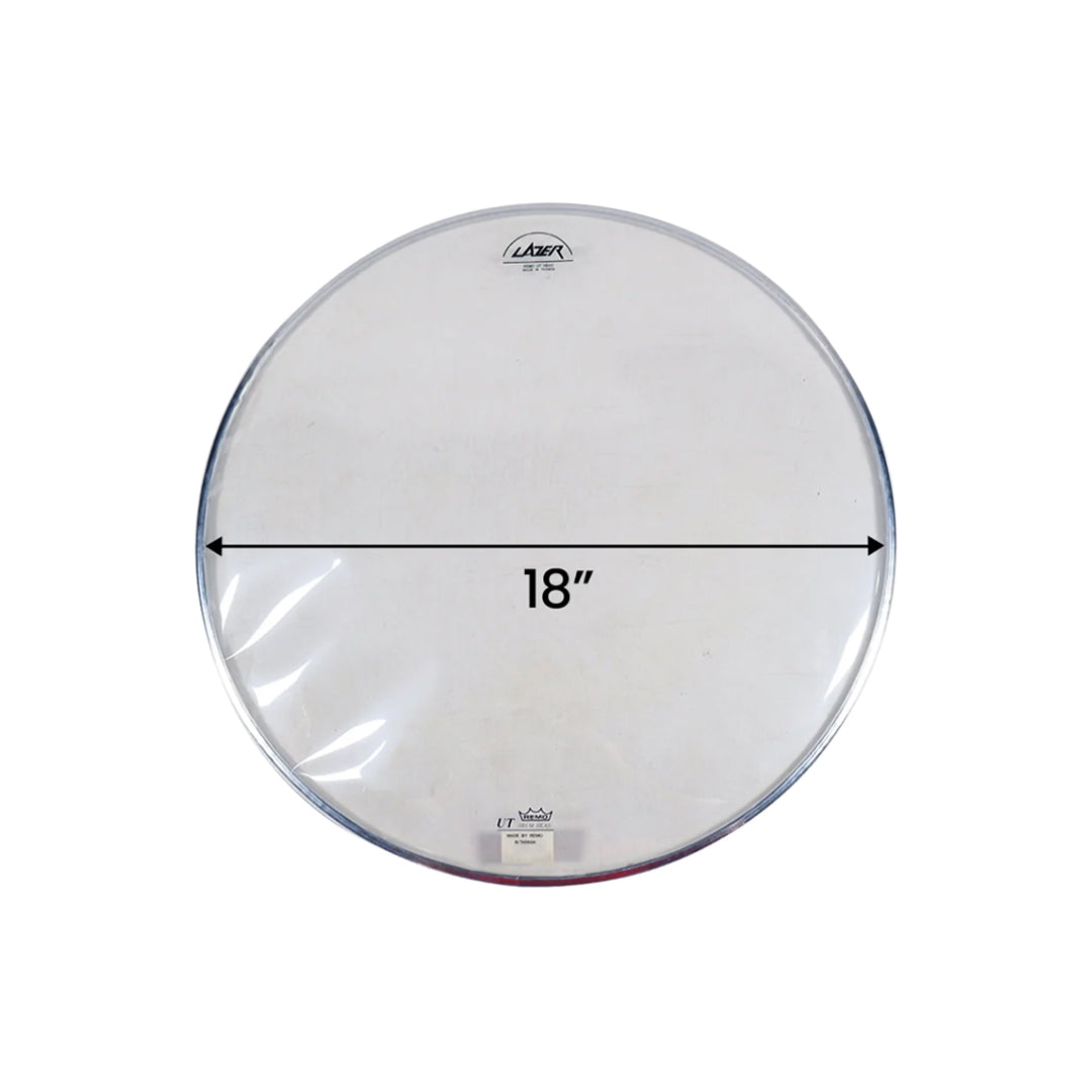 Lazer Music 18" Single Ply 0.2mm Clear Remo Diplomat Drumhead