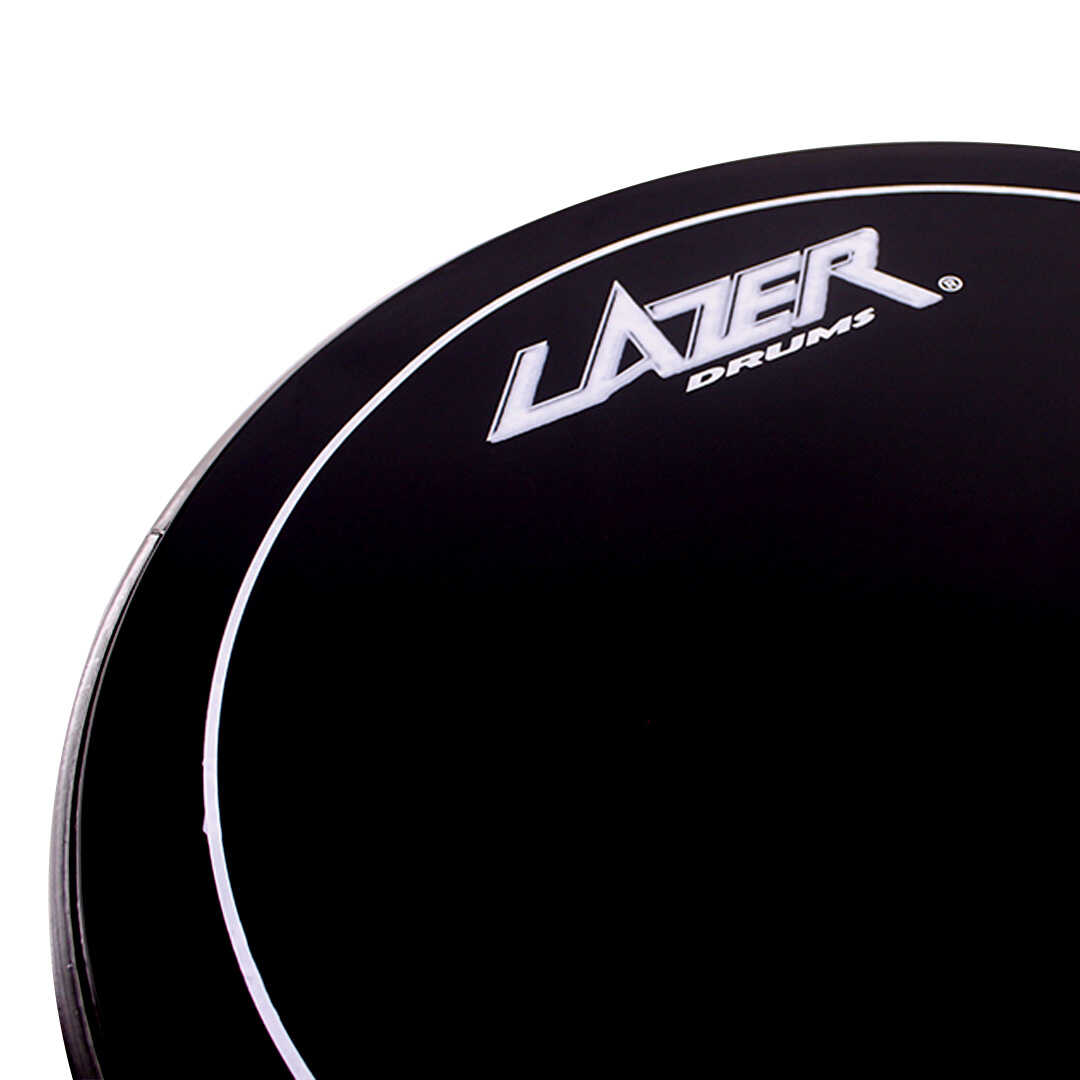 Lazer PE-077-24 Black With White Muffler Rim 24-Inch Drum Head (PE-077-24)