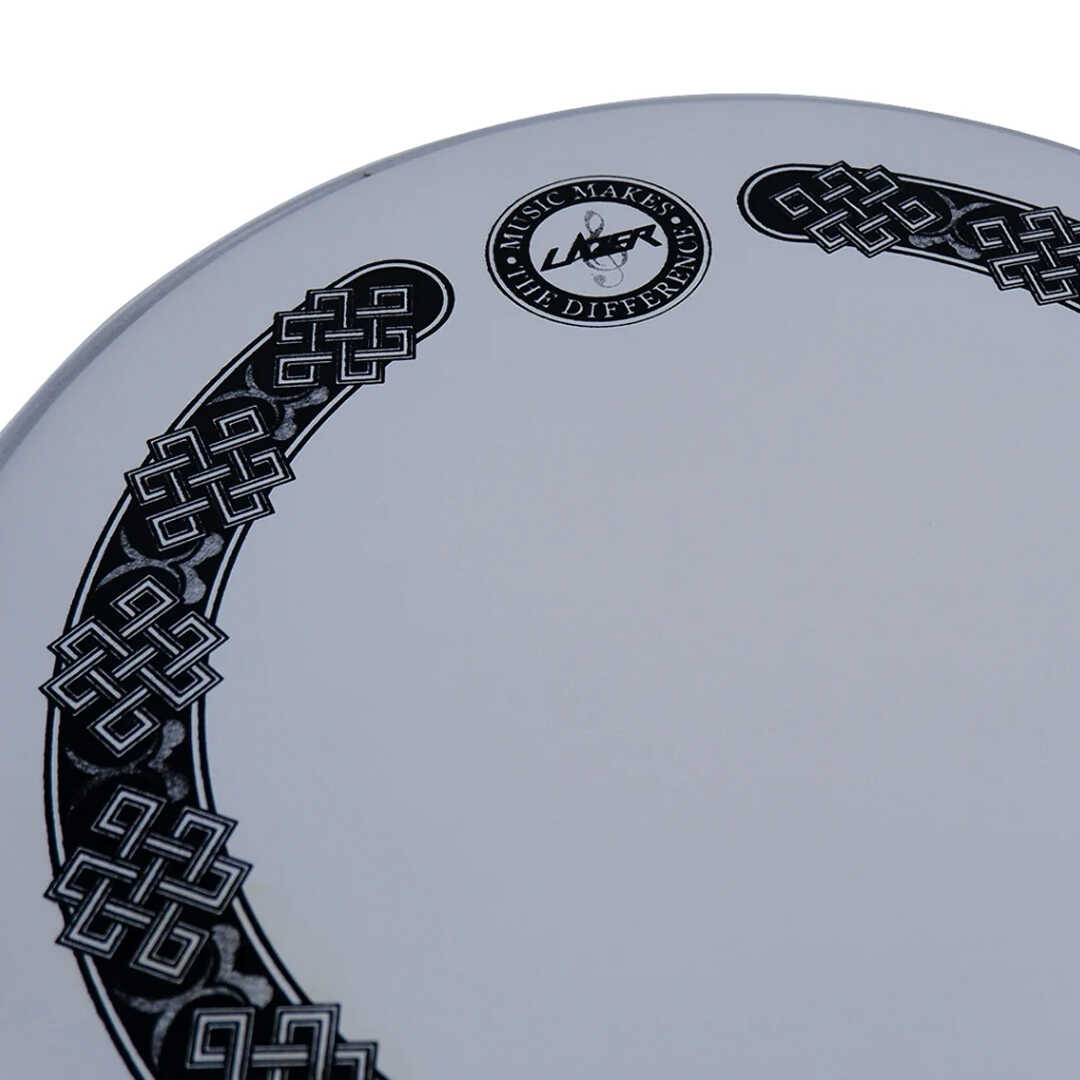 Lazer Music 14" Single Ply 0.2mm Endless Knot Design Coated White Drumhead