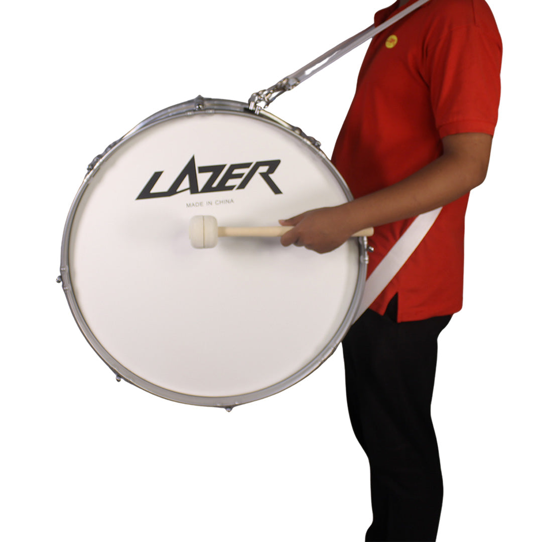 Lazer Marching Bass Drum 22'' with Strap, Mallet, and Key [BD22-4412LC]