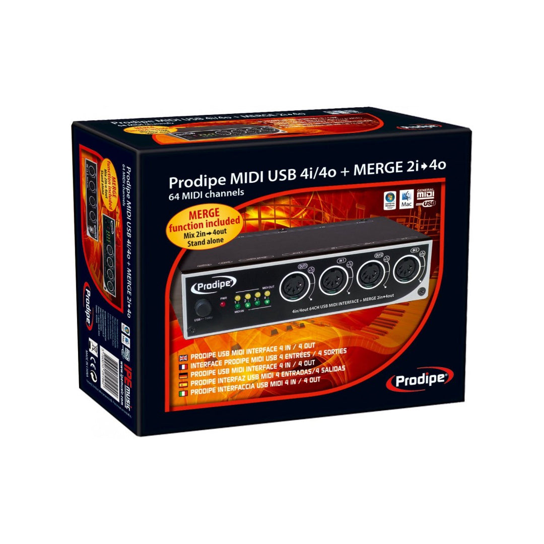 Prodipe MIDI Interface (4 Inputs / 4 Outputs)