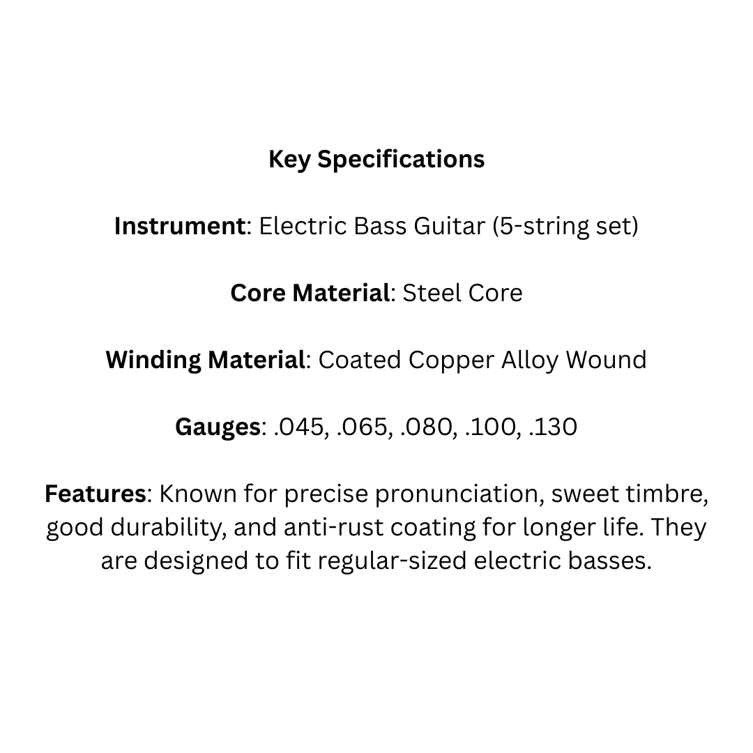 Alice A603EE Bass Guitar Strings (5-String Set)