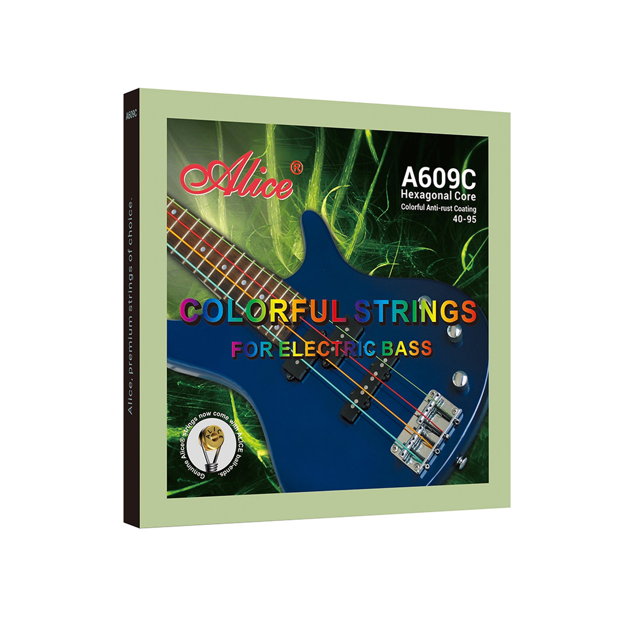 Alice A609C Bass Guitar Strings (Multi-Colored)