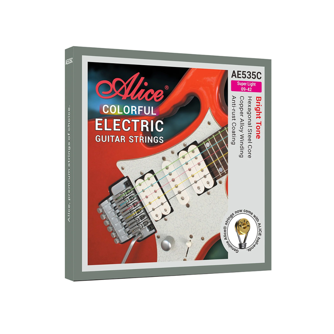 Alice AE535C Electric Guitar Strings (Multi-Colored)