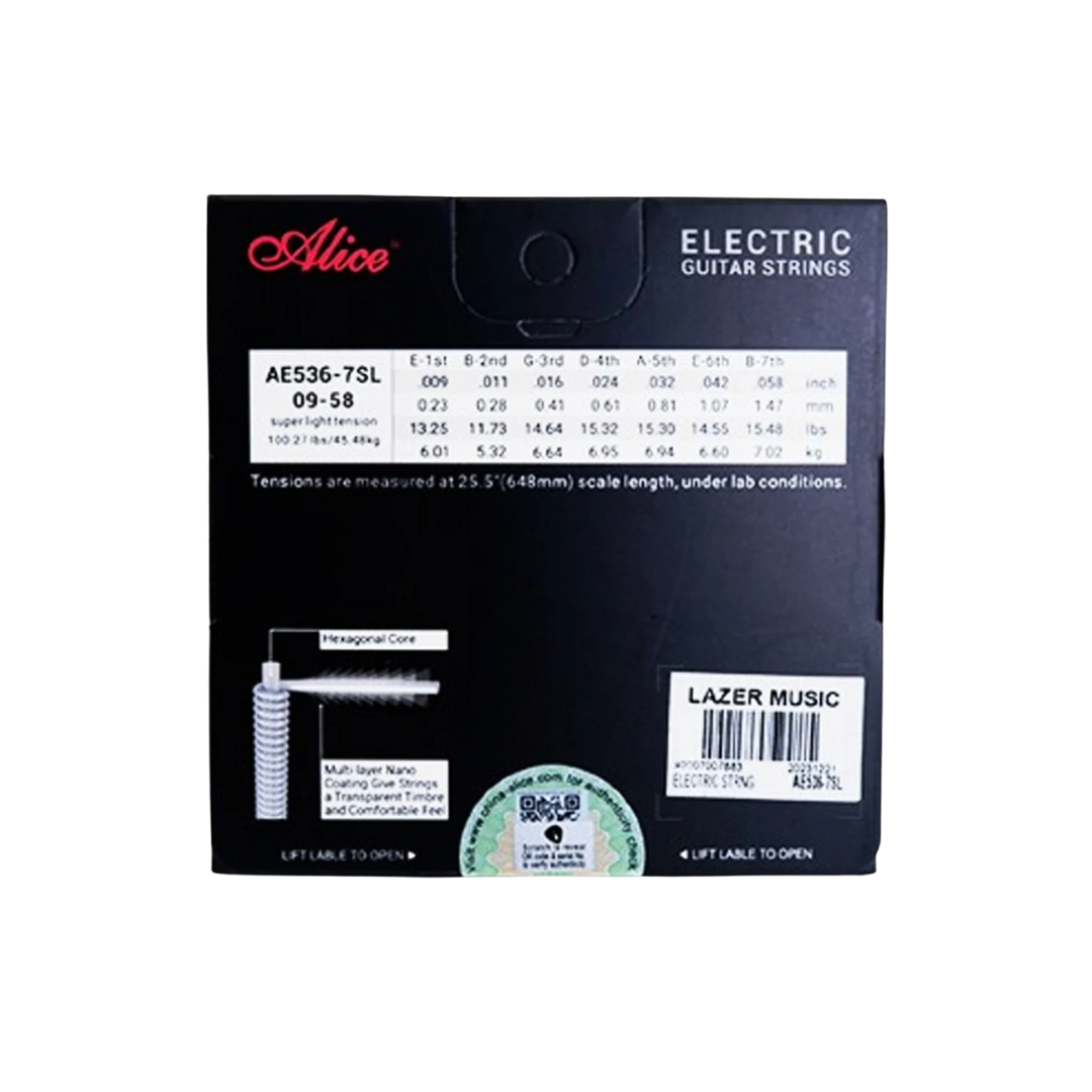 Alice AE536-7SL Electric Guitar Strings (7-String Set)