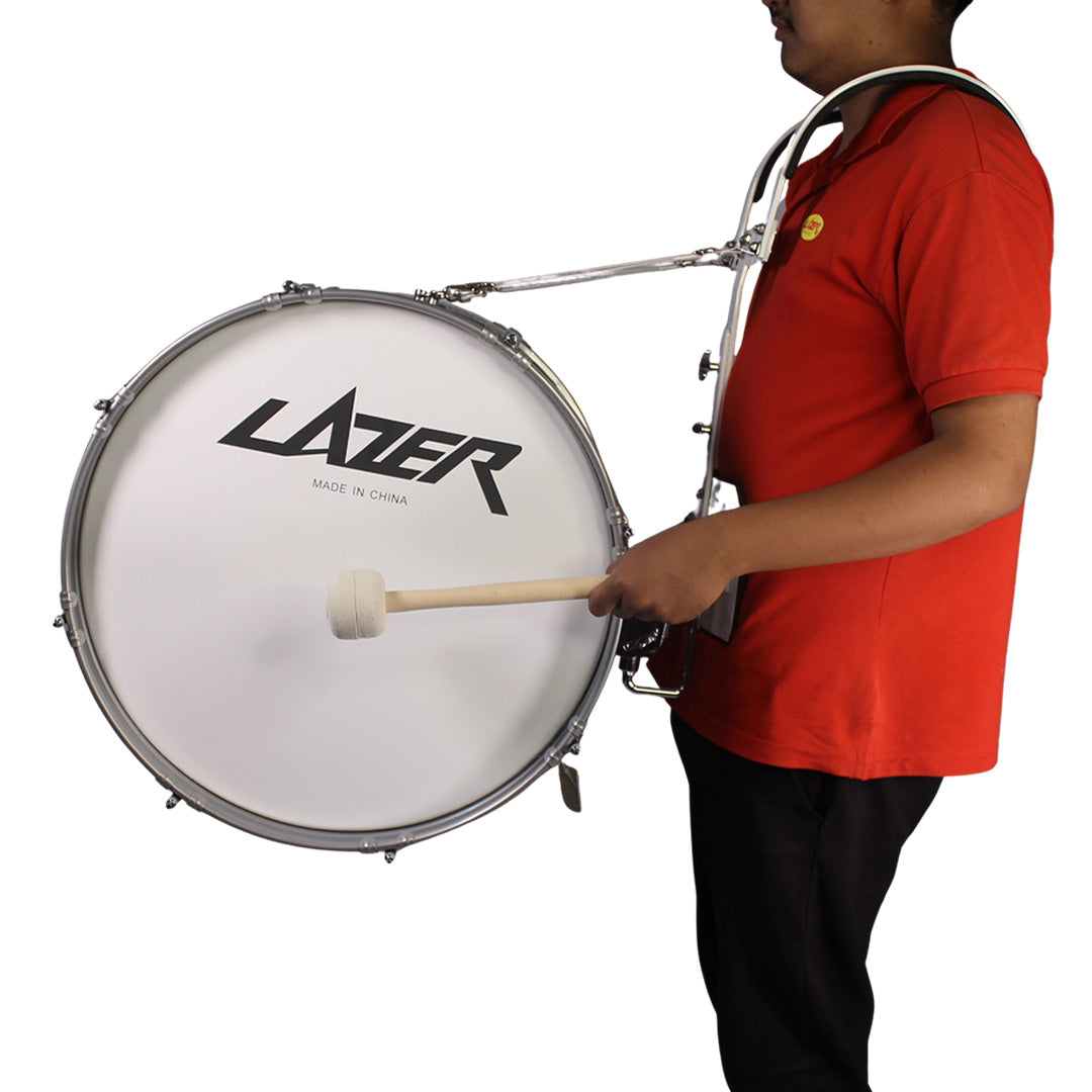Lazer Marching Bass Drum 20'' w/ Harness, Mallet, and Key [BD20-HLC]