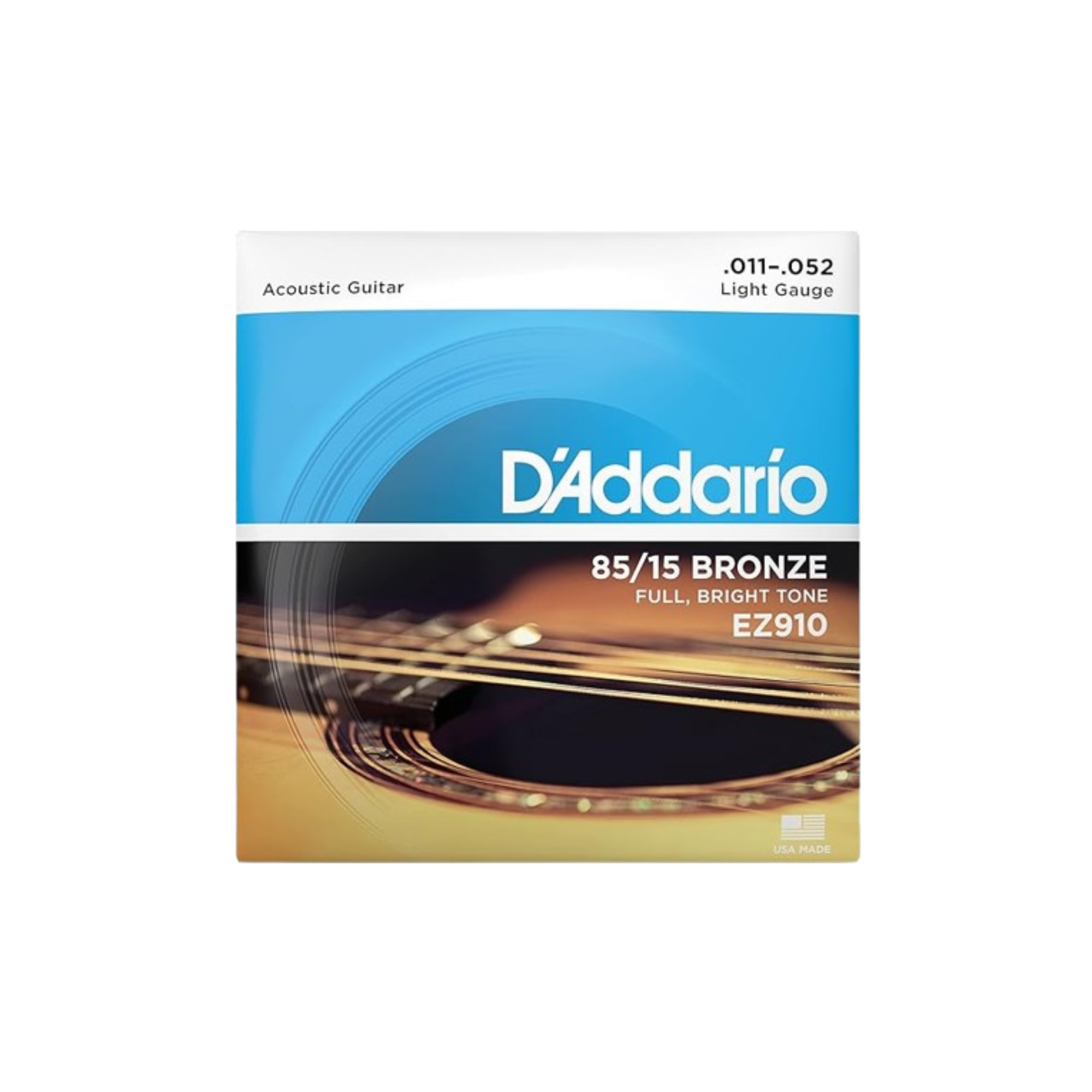 Cordes Guitare Folk Cordes Guitare Acoustique D'Addario EZ910 - Bronze 85/15 Léger 11-52 Cordes D'Addario Bronze Cordes Guitare Folk Cordes Guitare Acoustique D'Addario EZ910 - Bronze 85/15 Léger 11-52 Cordes D'Addario Bronze