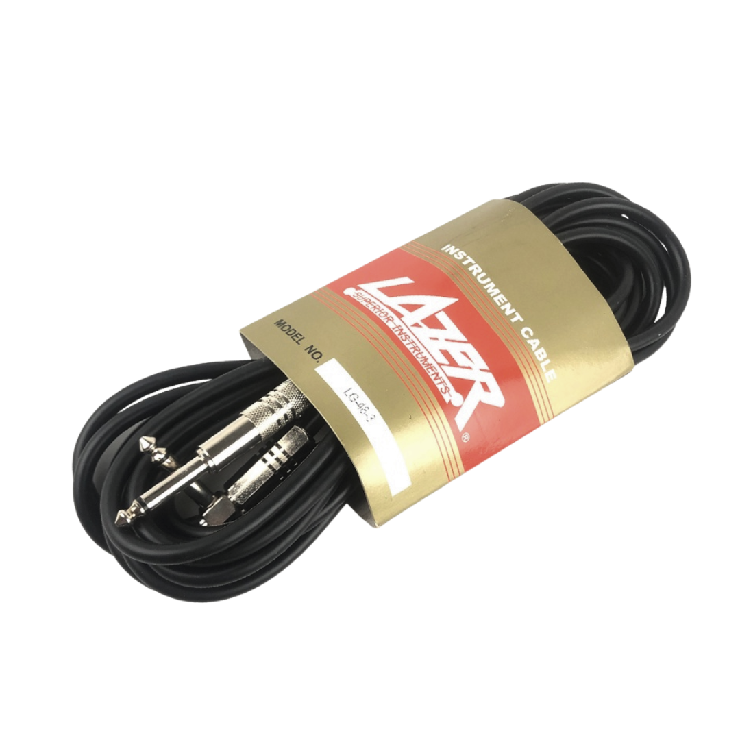 Lg Instrument Connection Lazer Music LG-48C Straight to Right Angle Instrument Cable (Black 20