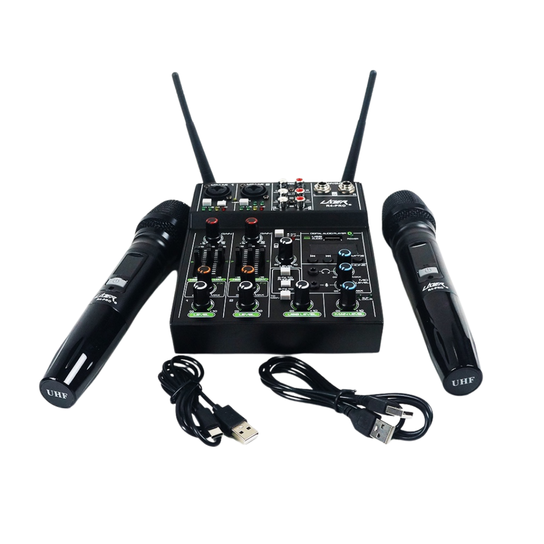 Lazer R4-PRO 5 Channel Mixing Console with Wireless Microphones
