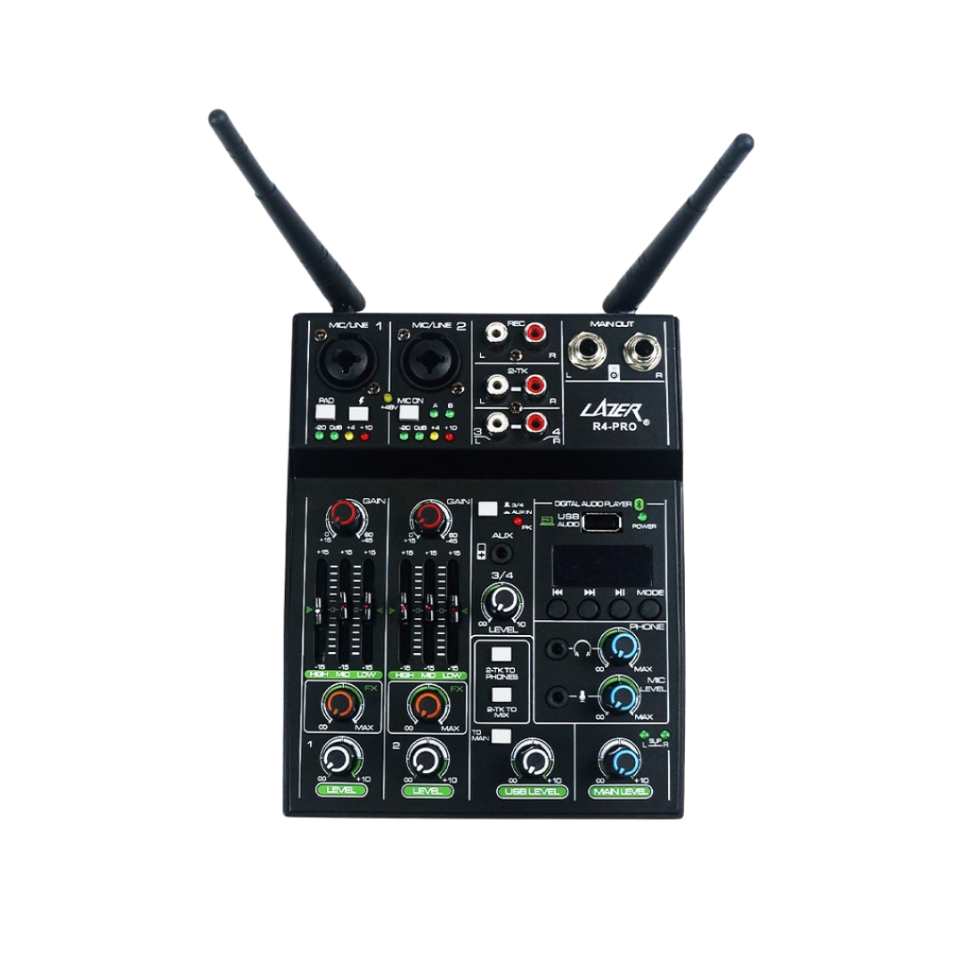 Lazer R4-PRO 5 Channel Mixing Console with Wireless Microphones