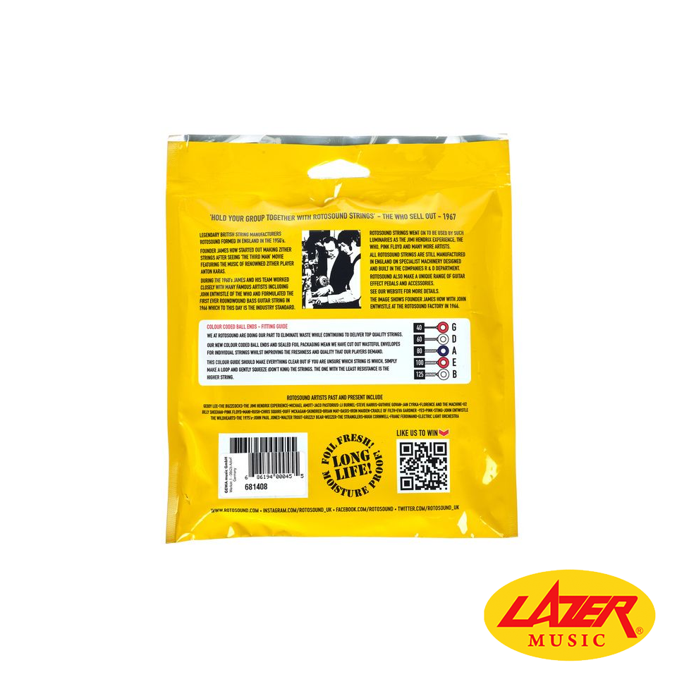 Rotosound Roto Bass Nickel Medium Bass Guitar Strings (5-String Set)