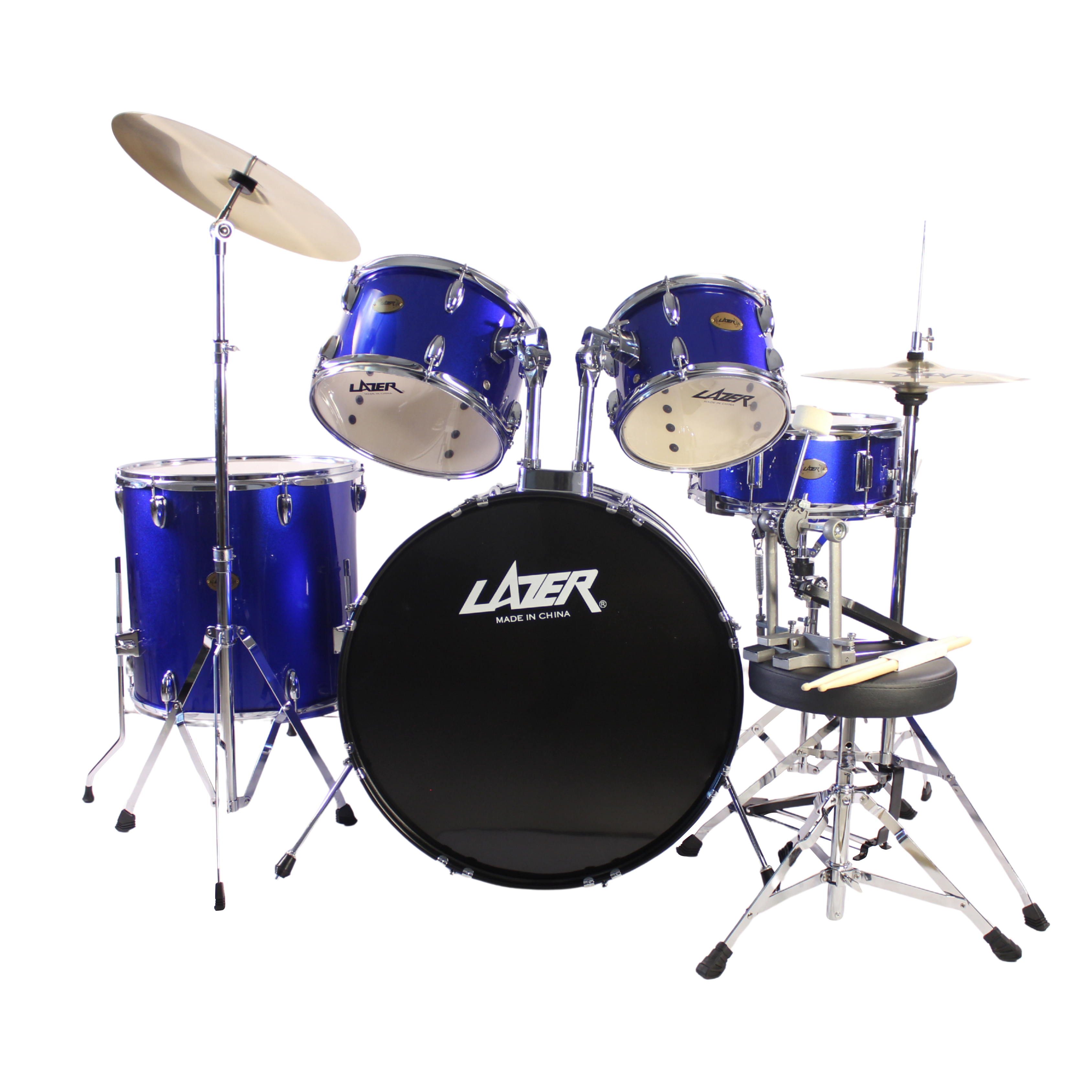 LAZER TCD-24 Drumset with Cymbals and Throne