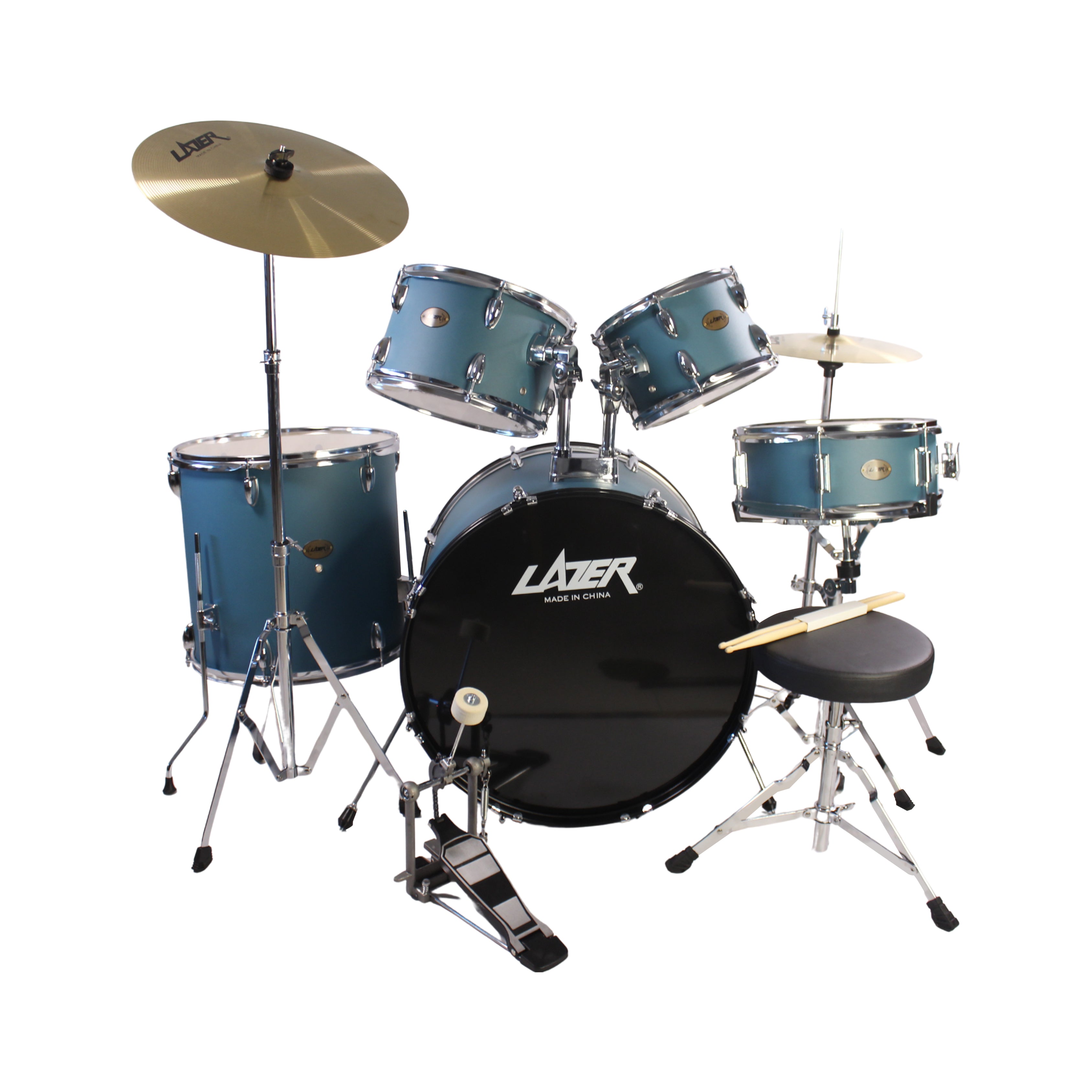 LAZER TCD-24 Drumset with Cymbals and Throne