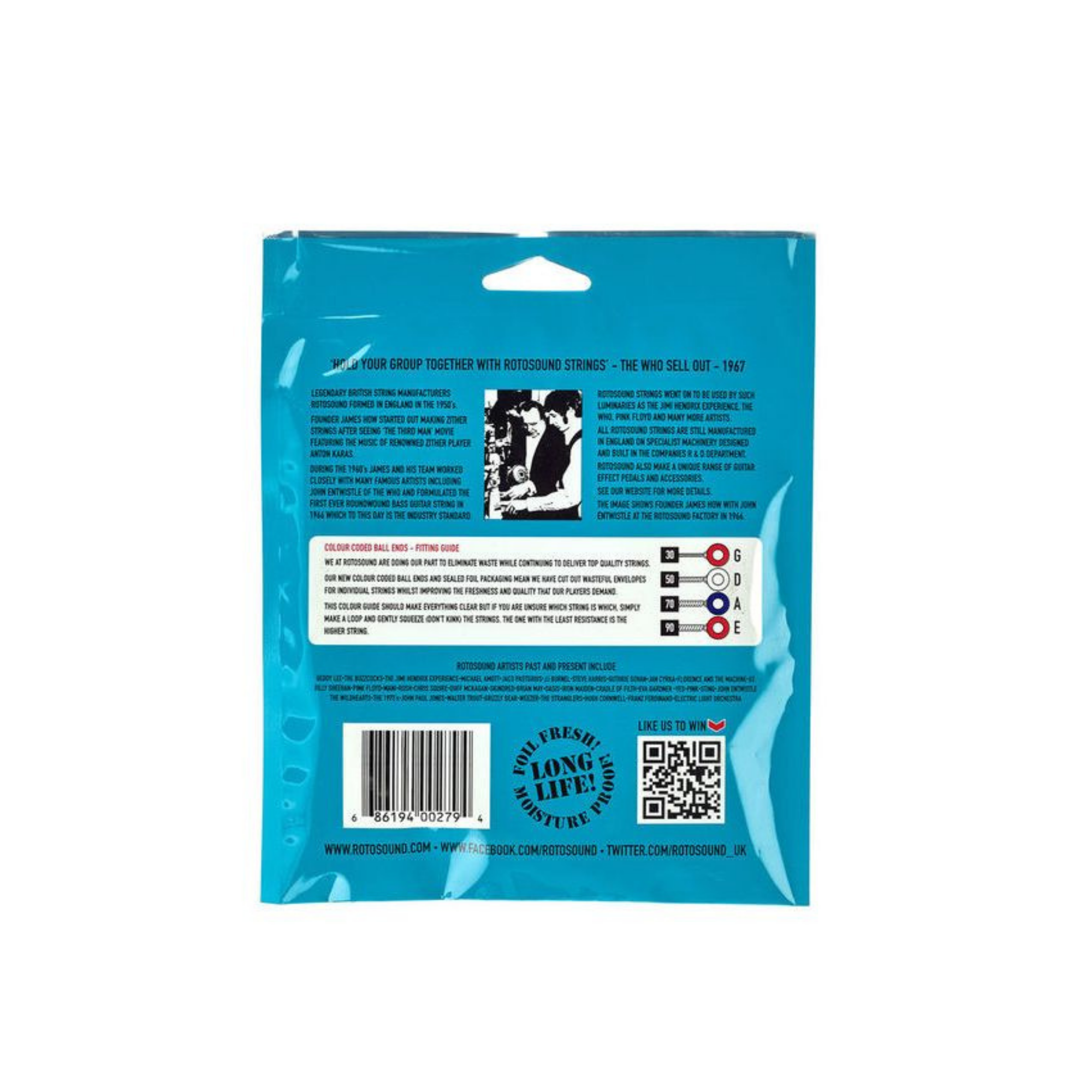 Rotosound Pure Nickels Medium Electric Guitar Strings