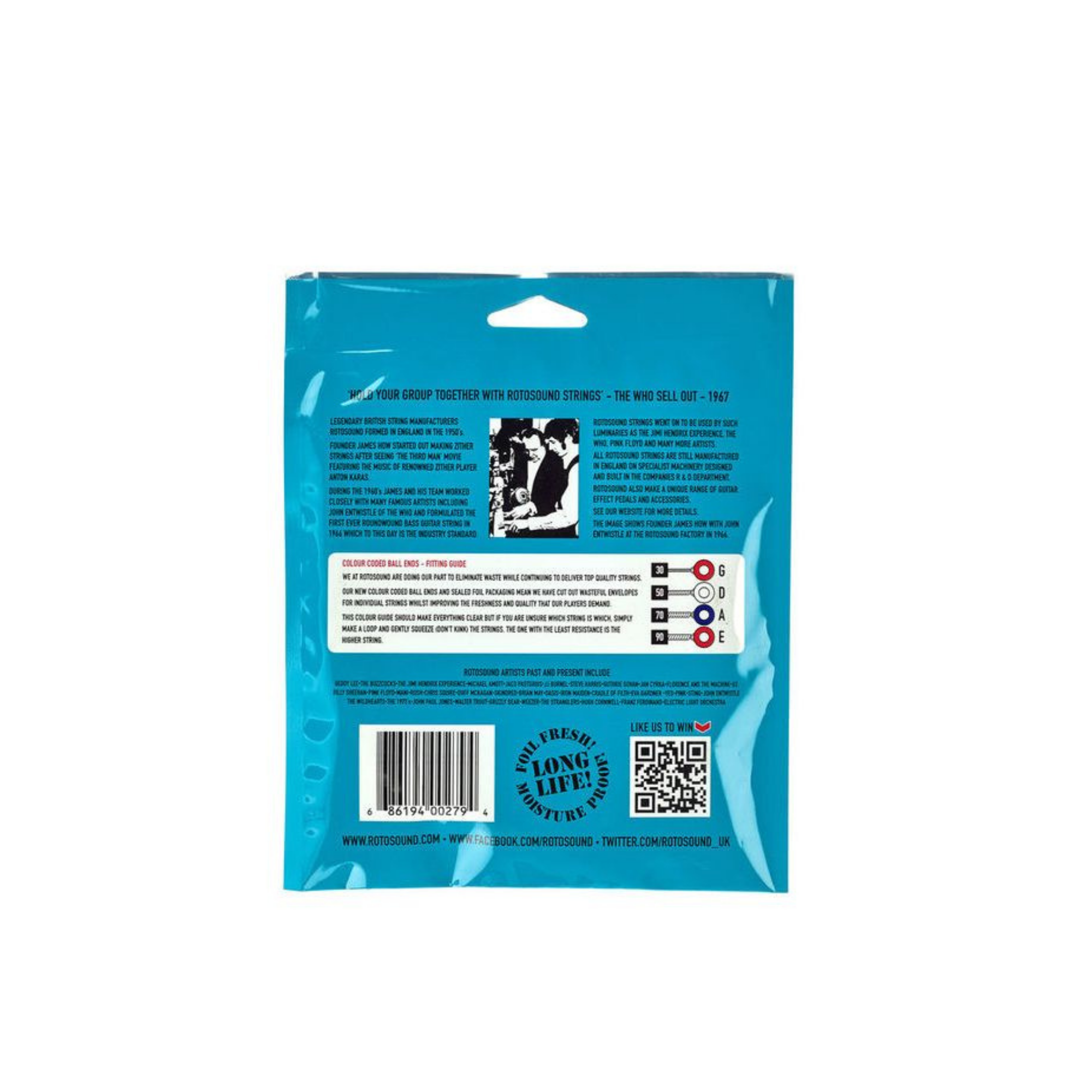 Rotosound Pure Nickels Regular Electric Guitar Strings