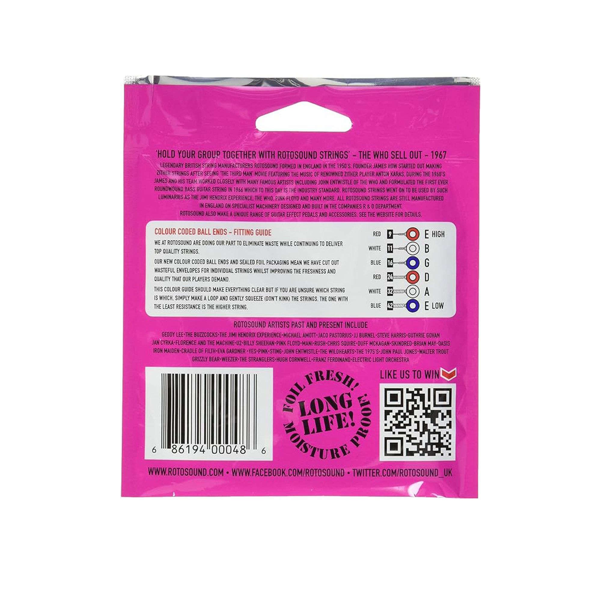 Rotosound Roto Pinks Electric Guitar Strings