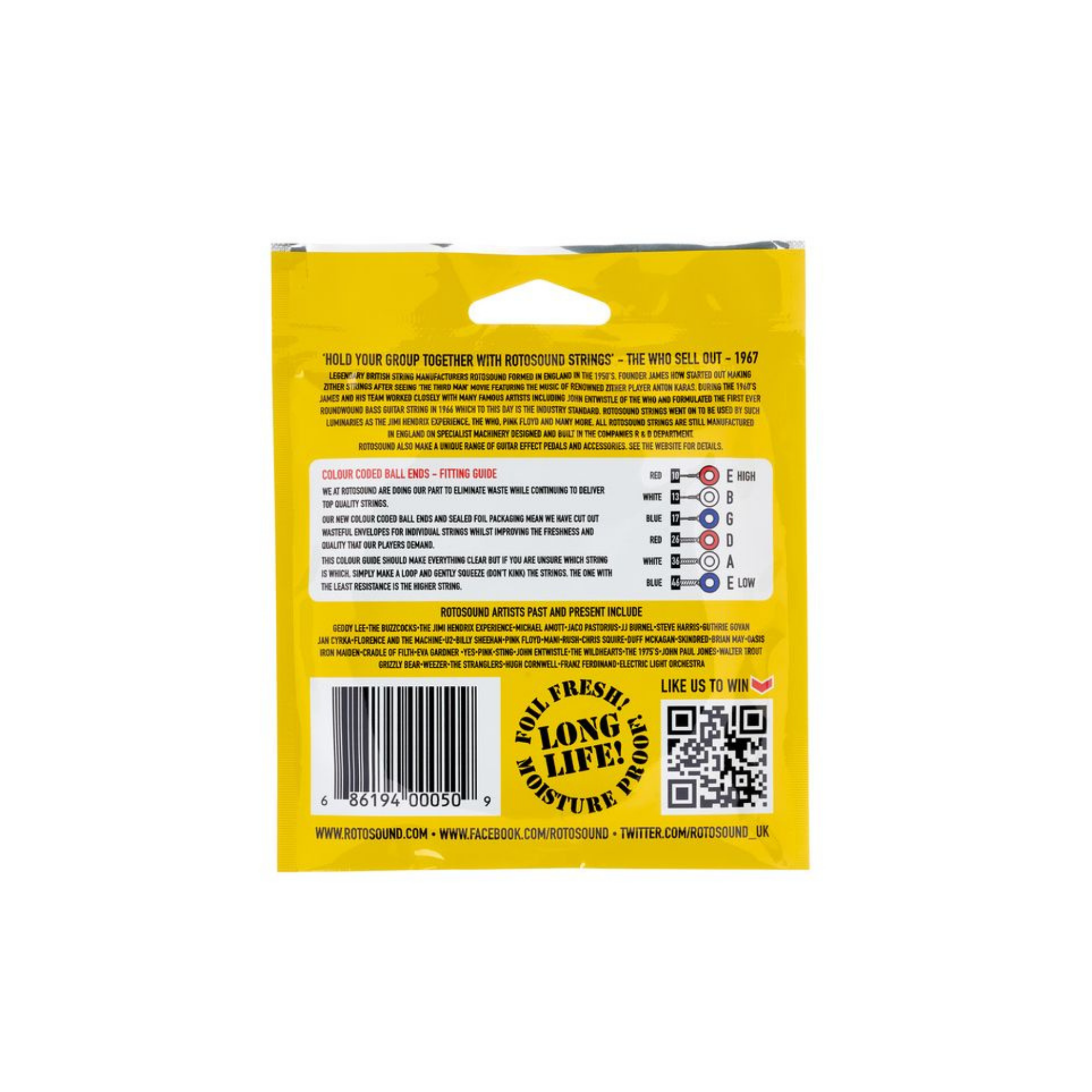 Rotosound Roto Yellows Electric Guitar Strings