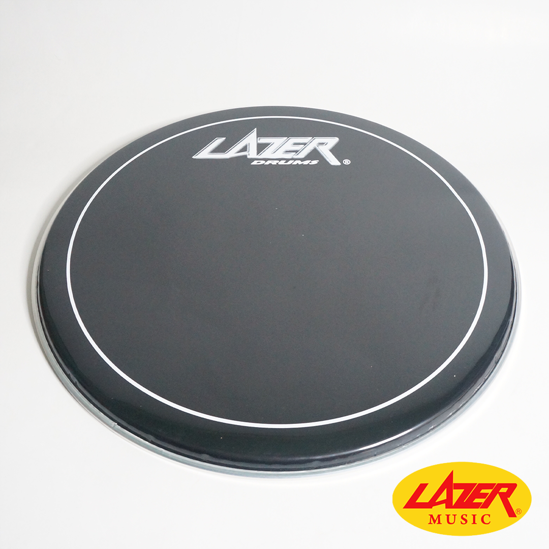 Lazer PE-077-20 Black With White Muffler Rim 20-Inch Drum Head (PE-077-20)