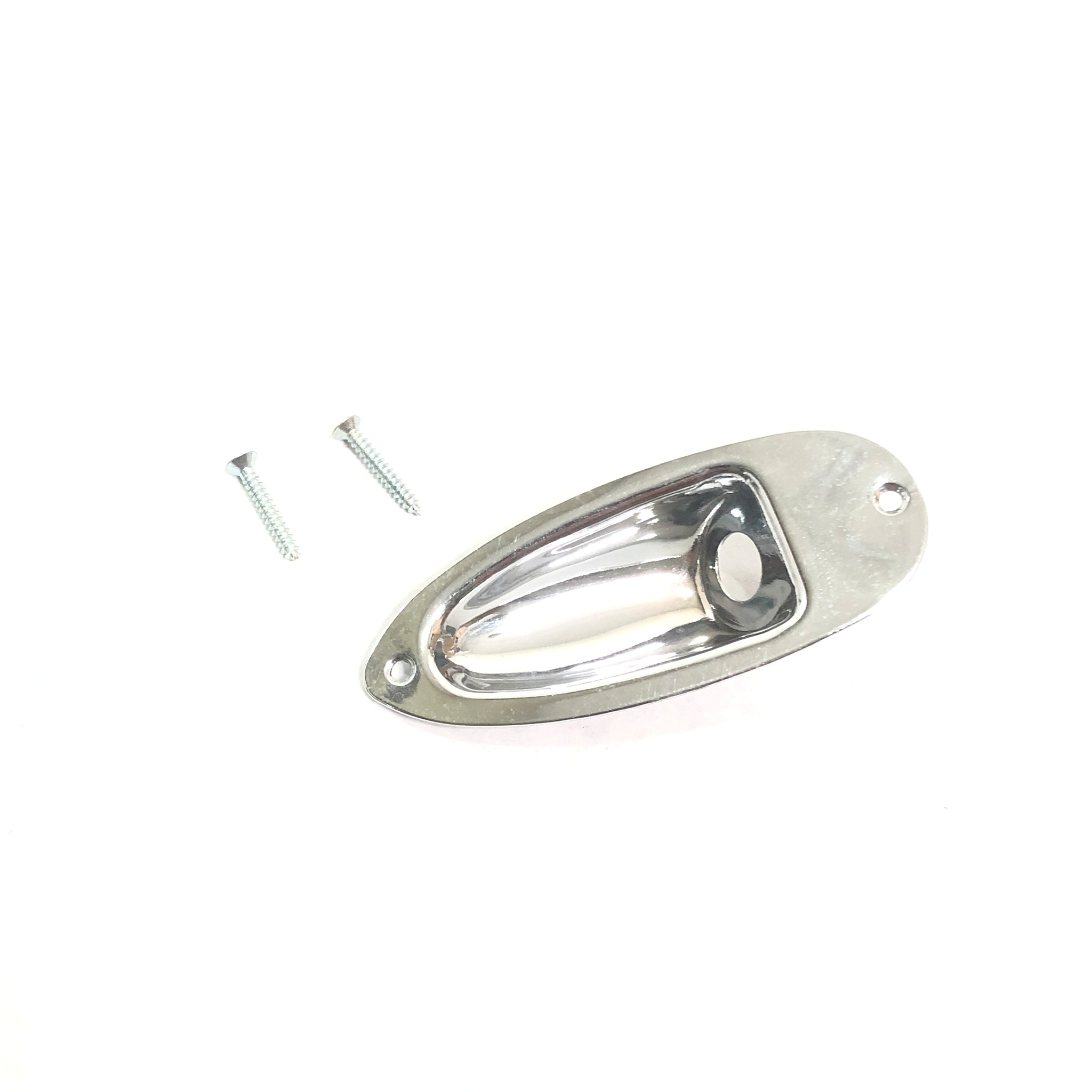 Lazer JP-1 B&C Stratocaster Chrome Oval Jack Plate for Electric Guitar