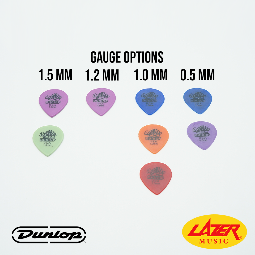 Jim Dunlop 482R Tortex Picks in Standard Shape 0.5mm - 1.5mm
