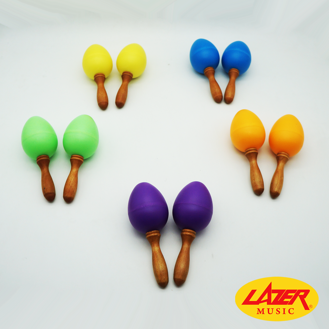 Lazer SE-2 Sound Egg Maracas with Wood Design Handles
