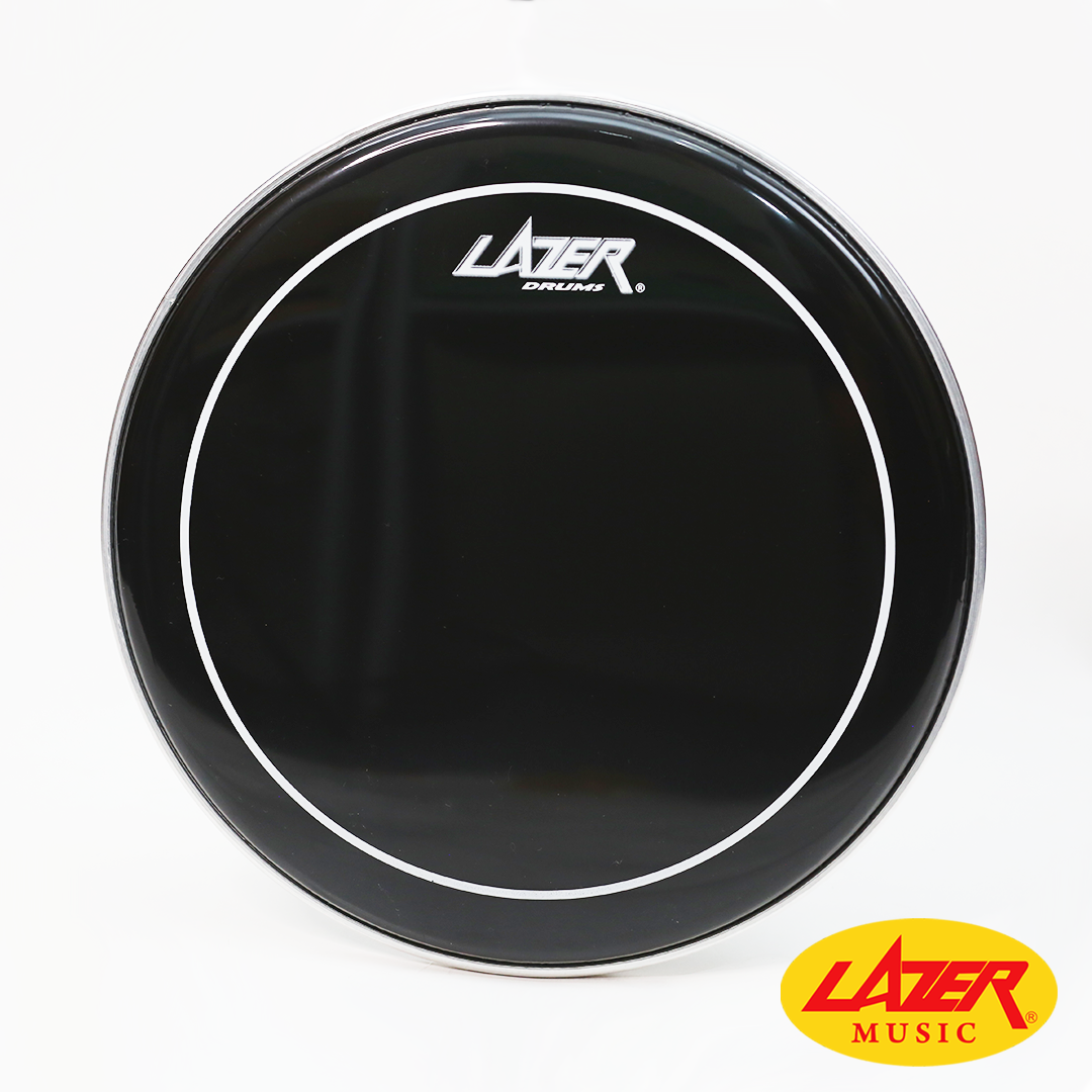 Lazer PE 077 13 Black With White Muffler Rim 13 inch Drum Head