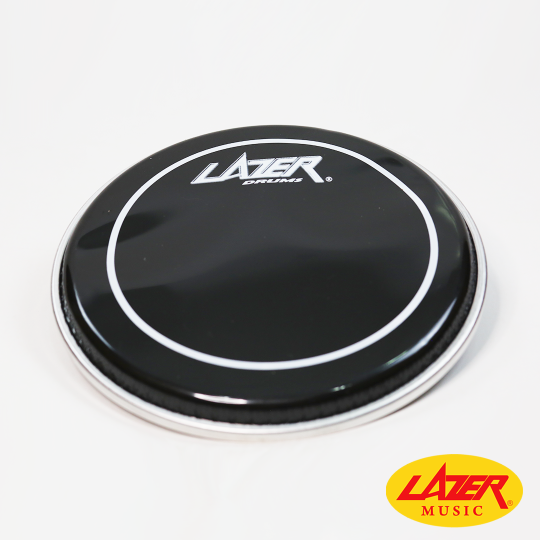 Lazer PE-077-8 Black With White Muffler Rim 8-inch Drum Head