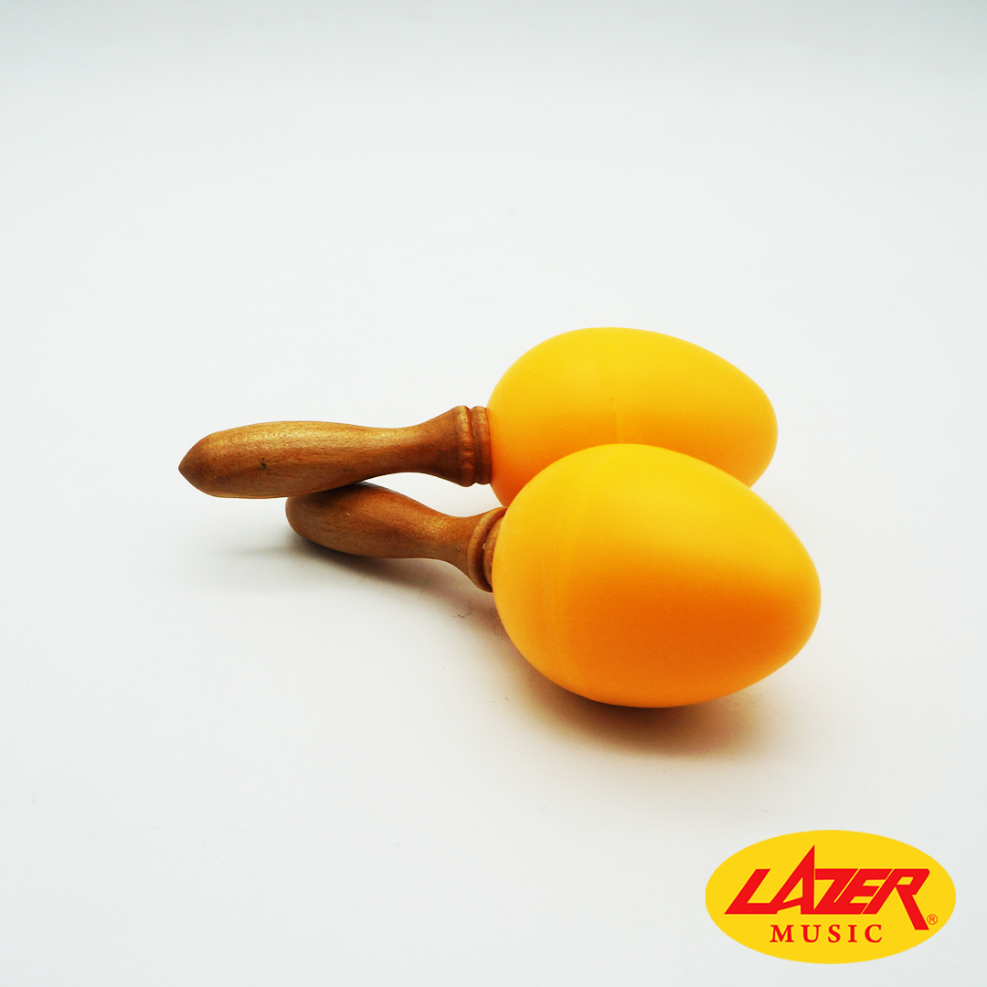Lazer SE 2 Sound Egg Maracas with Wood Design Handles