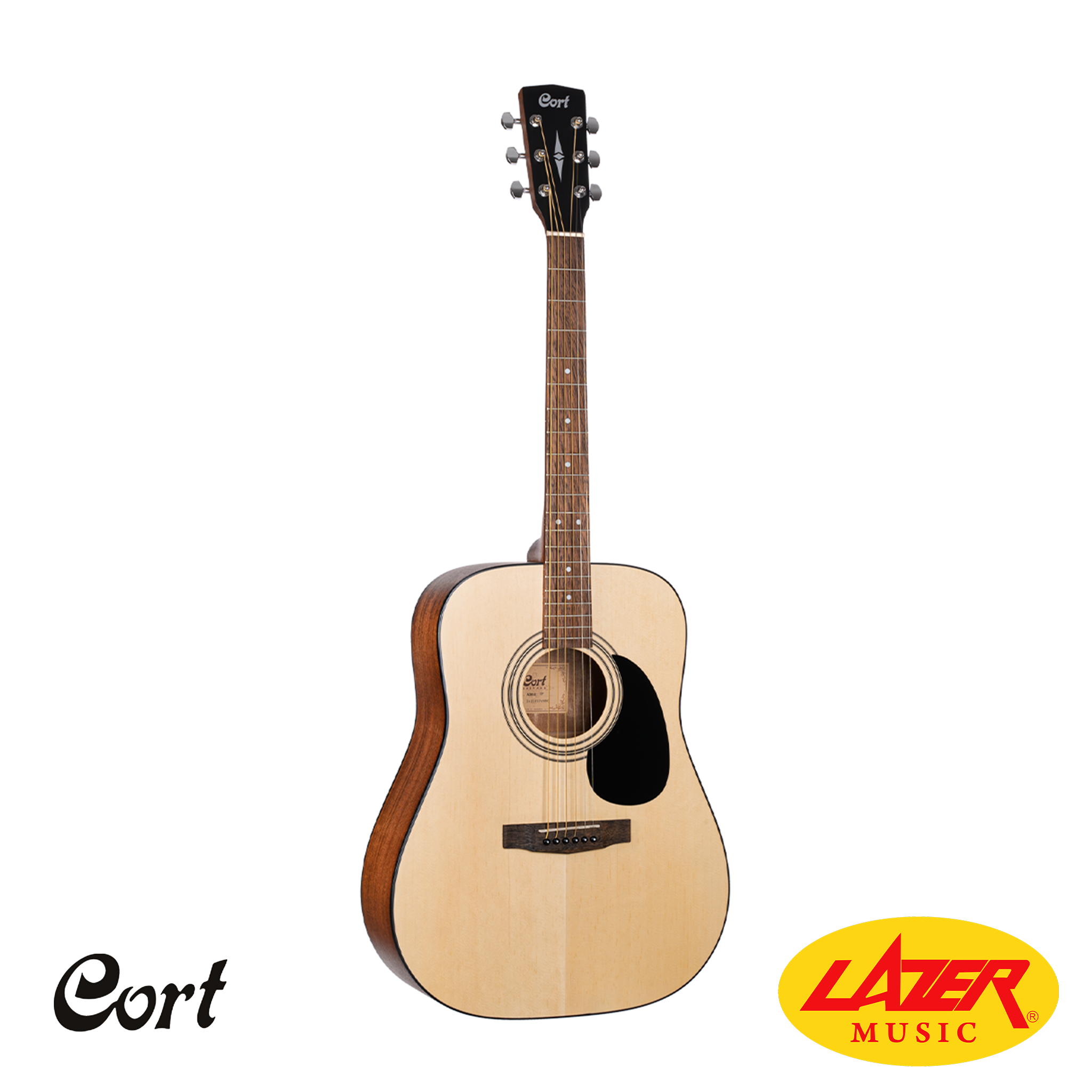Cort Earth Pack Solid Top Dreadnought Acoustic Guitar W/ Strap, Picks, & Gig Bag