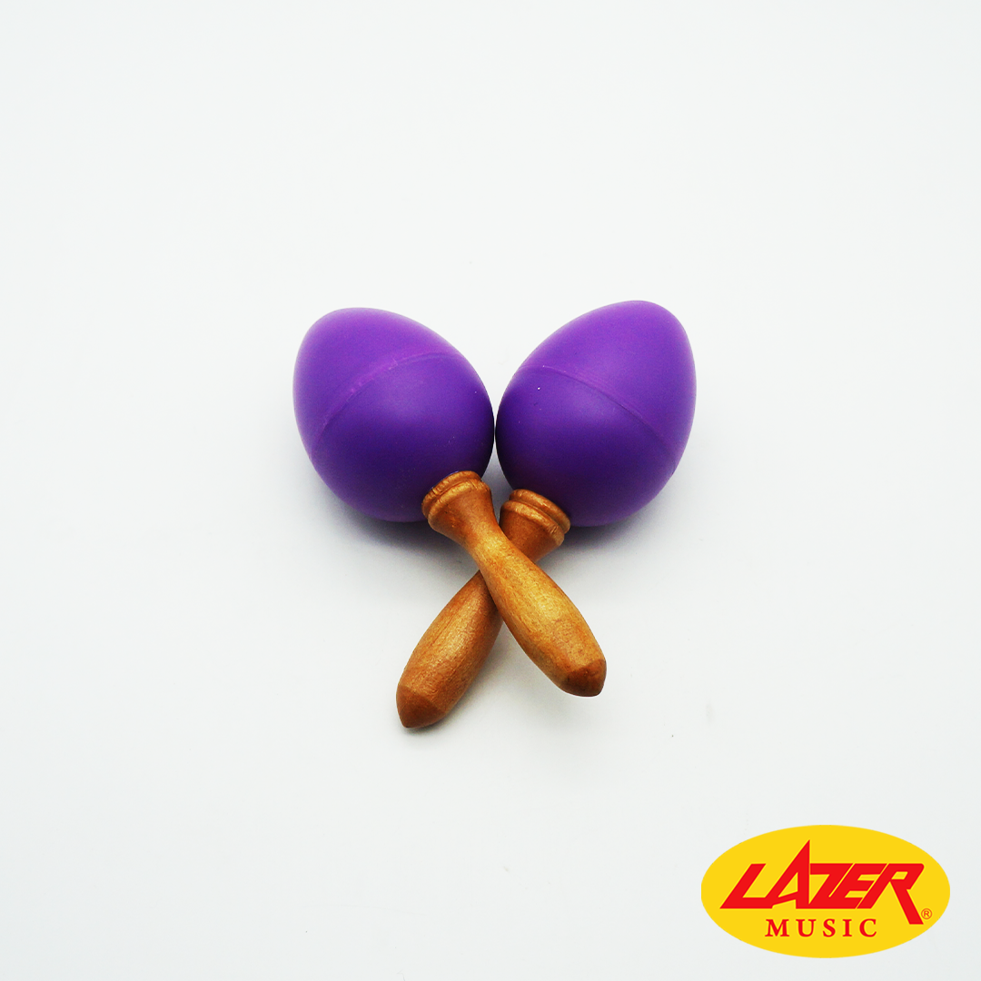 Lazer SE 2 Sound Egg Maracas with Wood Design Handles