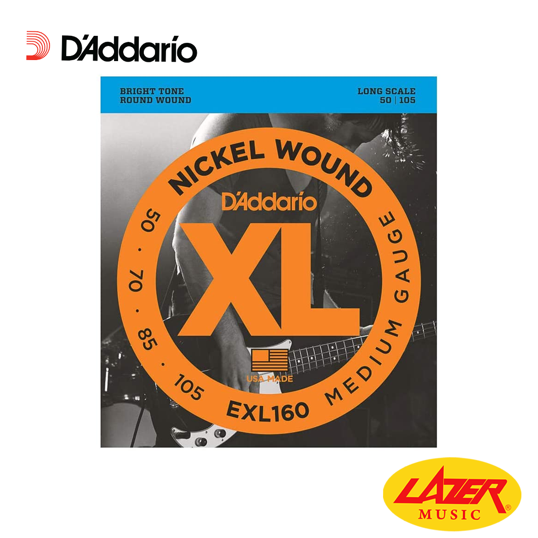 D'Addario EXL160 Nickel Wound Medium Gauge 50-105 Bass Guitar Strings
