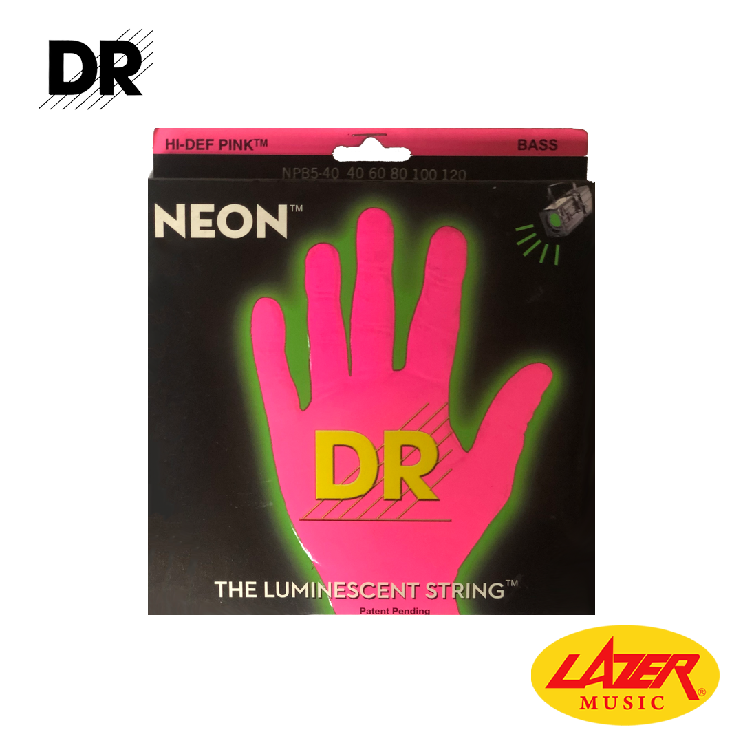 DR NPB5-40120 NEON Pink 40-120 Bass Guitar Strings