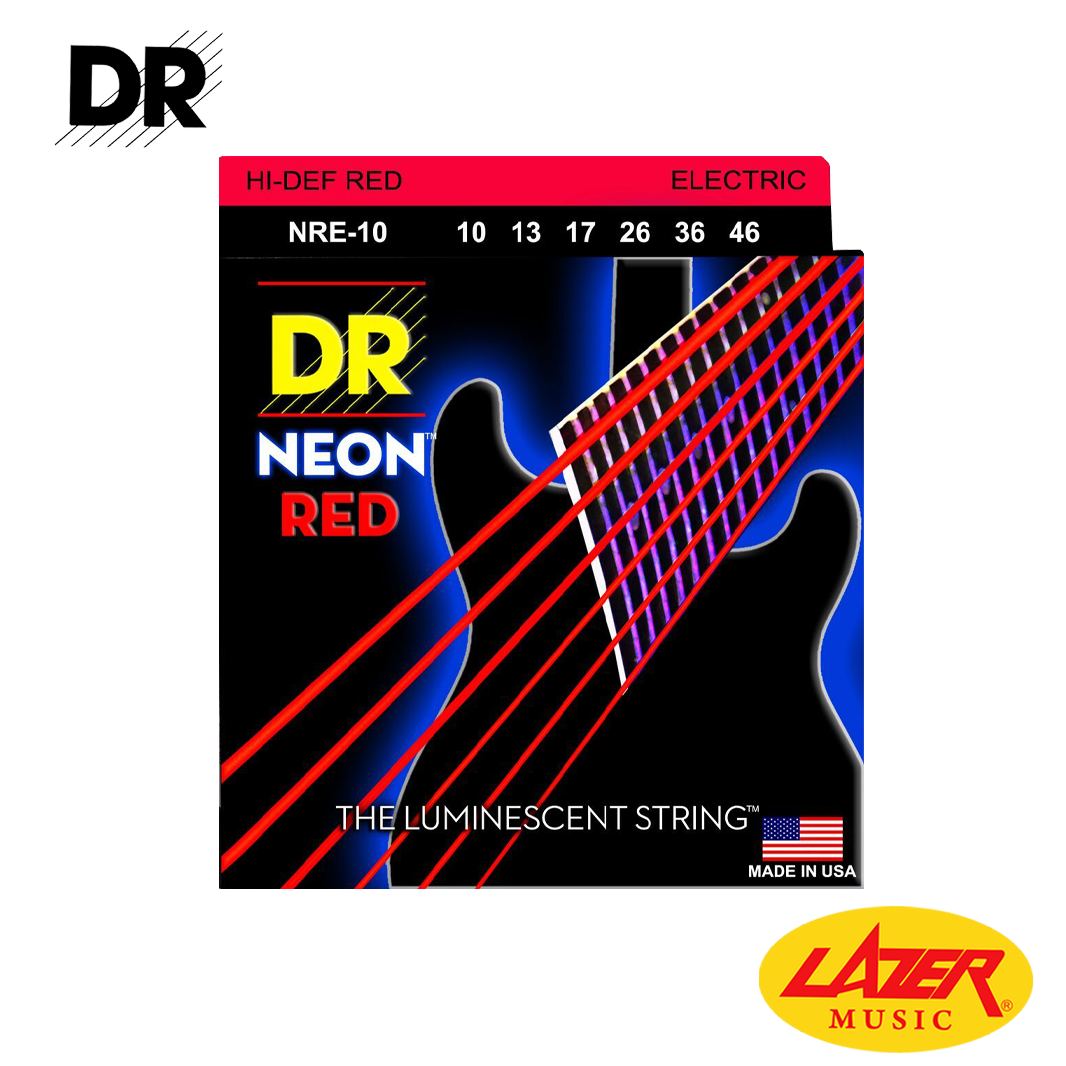 DR NRE-1046 Neon Red Electric String G10-46 Medium
