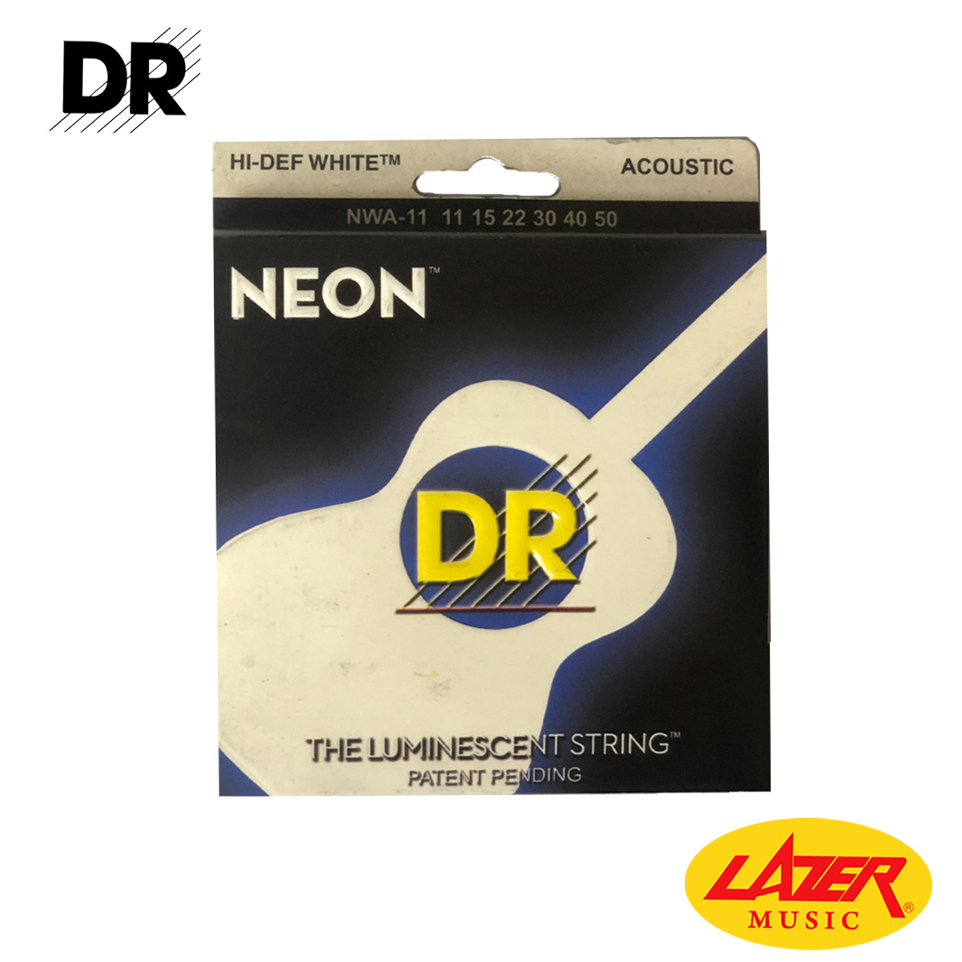 DR NWA-1150 NEON White 11-50 Acoustic Guitar Strings