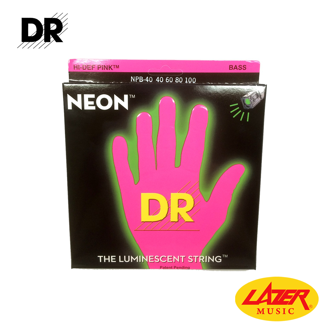 DR NPB-40100 NEON Pink 40-100 Bass Guitar Strings