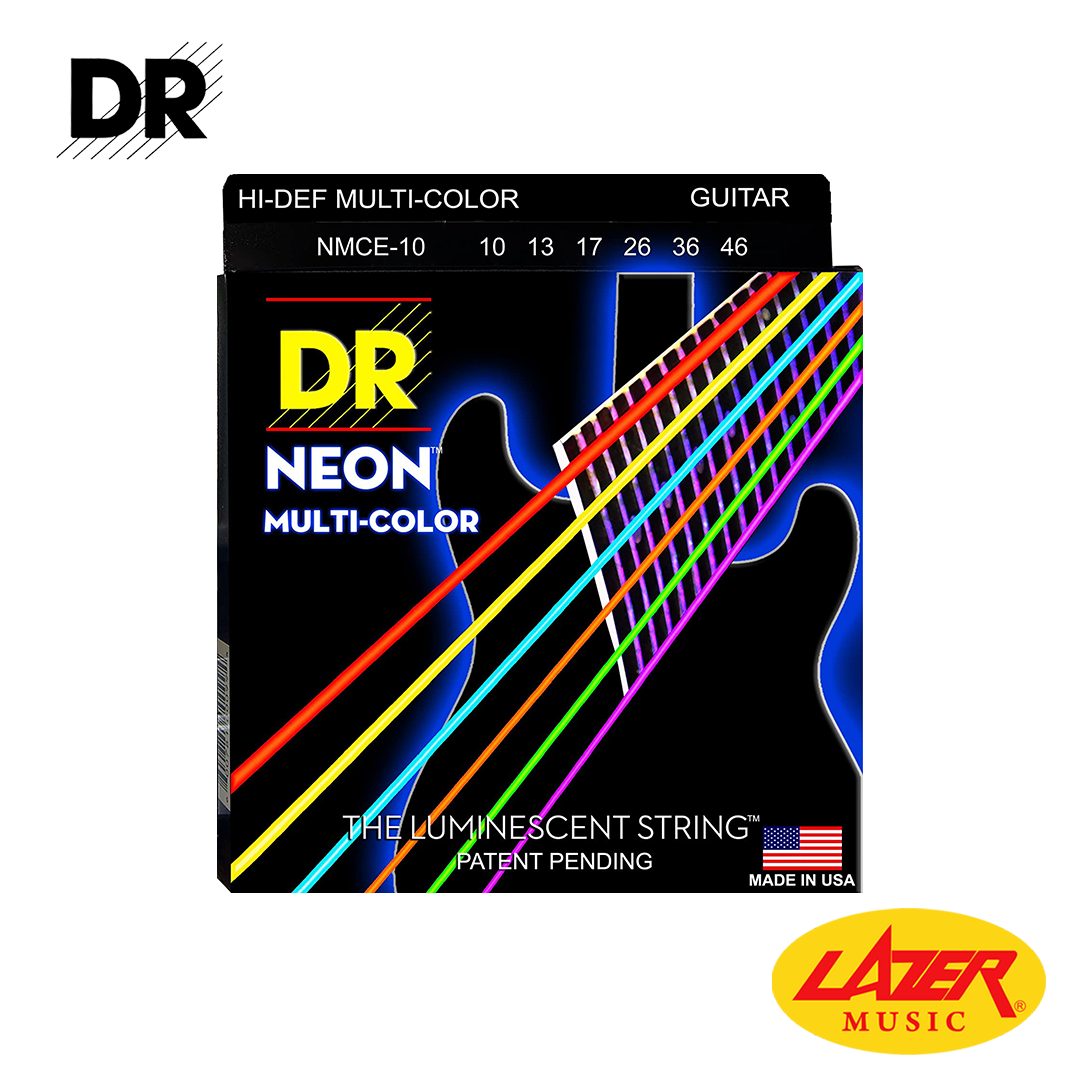 DR NMCE-1046 Neon Multi-Color Electric String Medium 10-46